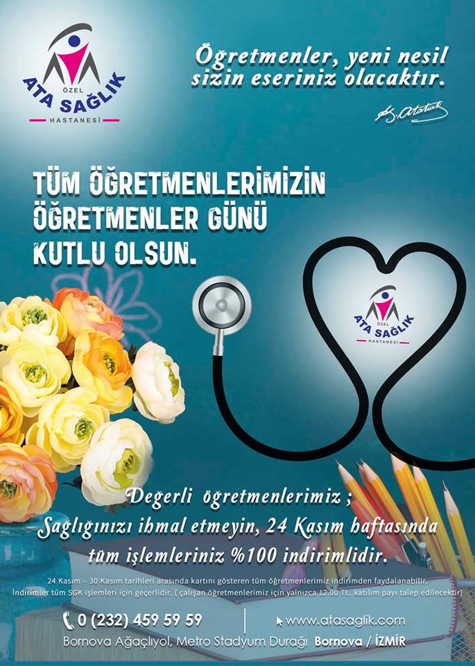 ÖZEL Ata Sağlık Hastanesi, Tüm Öğretmenlerimizin Öğretmenler gününü kutlar.